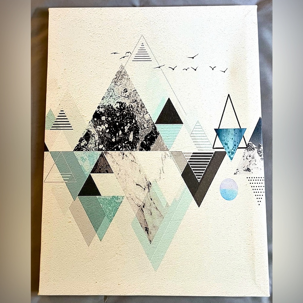 NEW Abstract Geometry Mountain Wall Artworks, 3 Panels, 12x16 inch, 3 Piece Set. - Picture 6 of 11